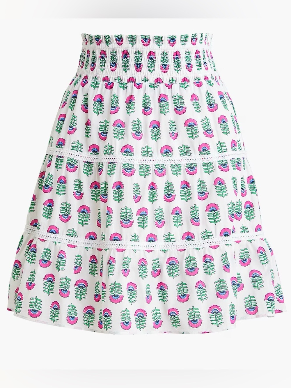 J Crew Factory NWOT smocked tiered mini skirt, XS